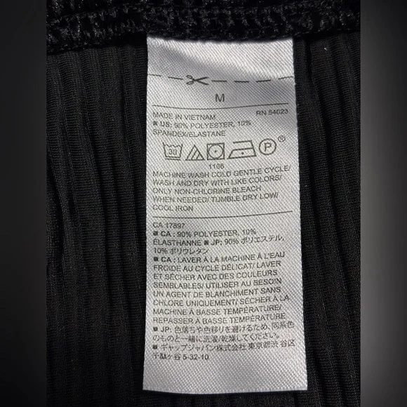 Banana Republic Medium Black crushed velvet ribbed wide leg trousers pants - Picture 8 of 8